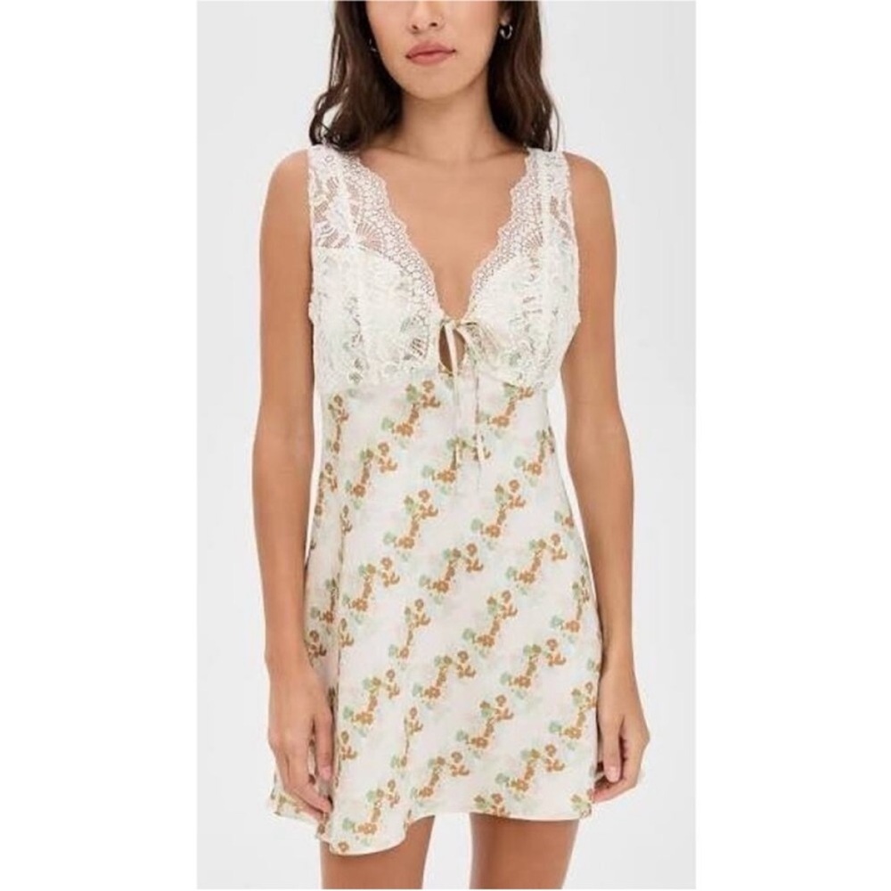 FREE PEOPLE Countryside Floral Lace Chemise Slip Dress